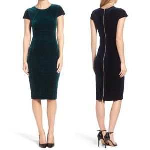 nordstrom green velvet dress